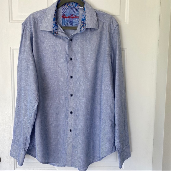 ROBERT GRAHAM SHIRT XL BLUE-WHITE - Picture 1 of 10